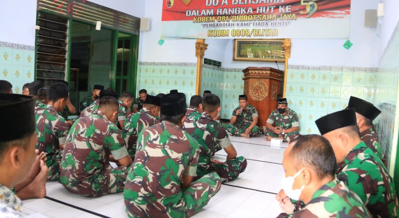 Sambut HUT Ke-59 Korem 081/DSJ Tahun 2022, Kodim 0808/Blitar Gelar Doa Bersama
