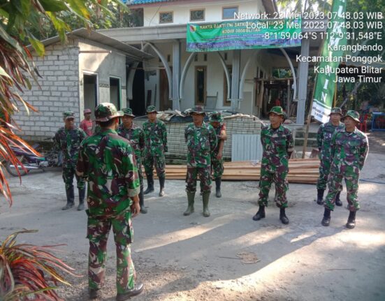 Kodim 0808/Blitar, Gelar Karya Bakti TNI Satkowil Semester I TA. 2023 Di Mushola Baitul Mukminin
