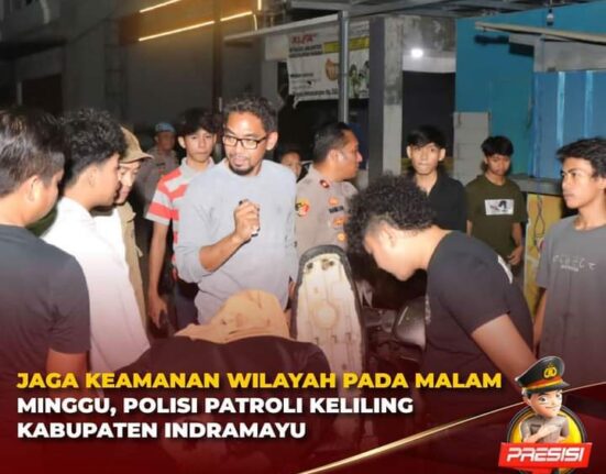 Jaga Keamanan Wilayah Pada Malam Hari, Polisi Patroli Keliling Kabupaten Bandung