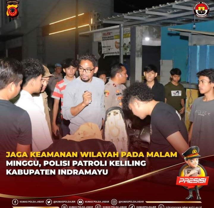 Jaga Keamanan Wilayah Pada Malam Hari, Polisi Patroli Keliling Kabupaten Bandung