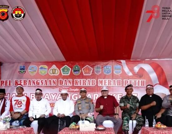 APEL KEBANGSAAN DAN KIRAB MERAH PUTIH DALAM RANGKA HARI BHAYANGKARA KE-77