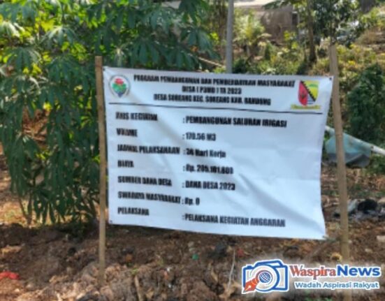 Di Duga Proyek Pembangunan Saluran Irigasi Di Desa Soreang Carut Marut