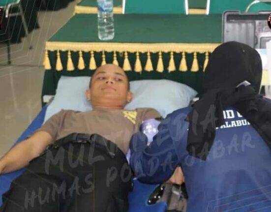 Kumpulkan Sampai 2131 Labu Darah, Kontribusi Polisi dalam Palabuhanratu Donor Darah
