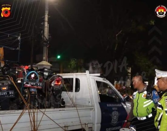 Polres Sukabumi Kota Amankan Belasan Unit Kendaraan Berknalpot Brong