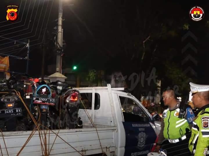 Polres Sukabumi Kota Amankan Belasan Unit Kendaraan Berknalpot Brong