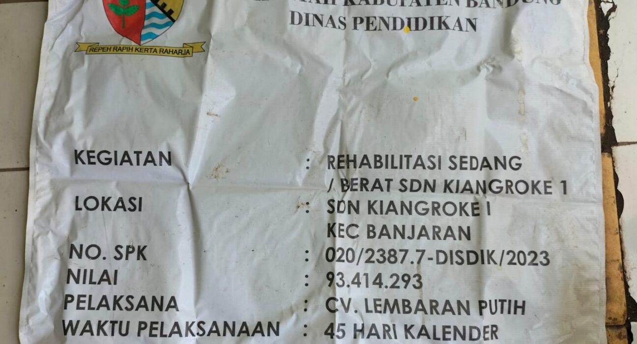 DIDUGA BERMASALAH ADANYA REHAB SEDANG DI SEKOLAH SDN KIANGROKE 1