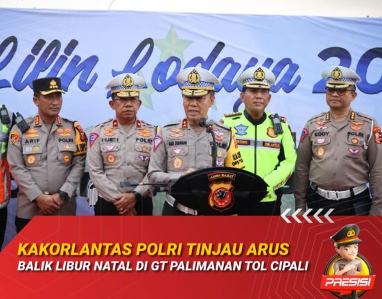 Kakorlantas Polri Tinjau Arus Balik Libur Natal di GT Palimanan Tol Cipali