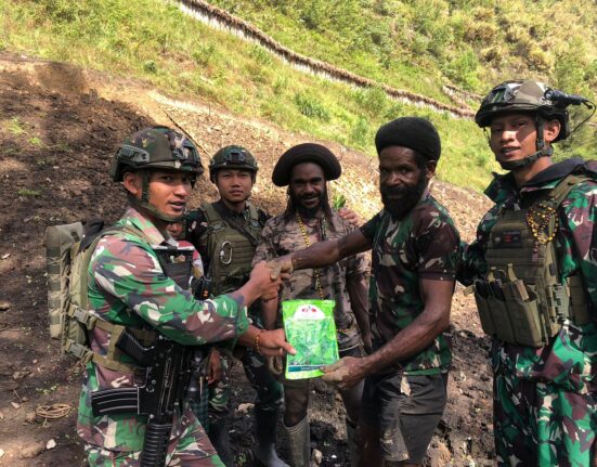 Satgas Yonif 323/BP Berikan Motivasi Dan Bantu Masyarakat Papua Cara Bercocok Tanam Sayuran