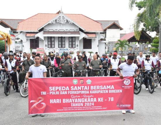 Semarak Hari Bhayangkara ke 78 Polres Bireuen Gelar Olah Raga Bersama TNI dan Forkopimda