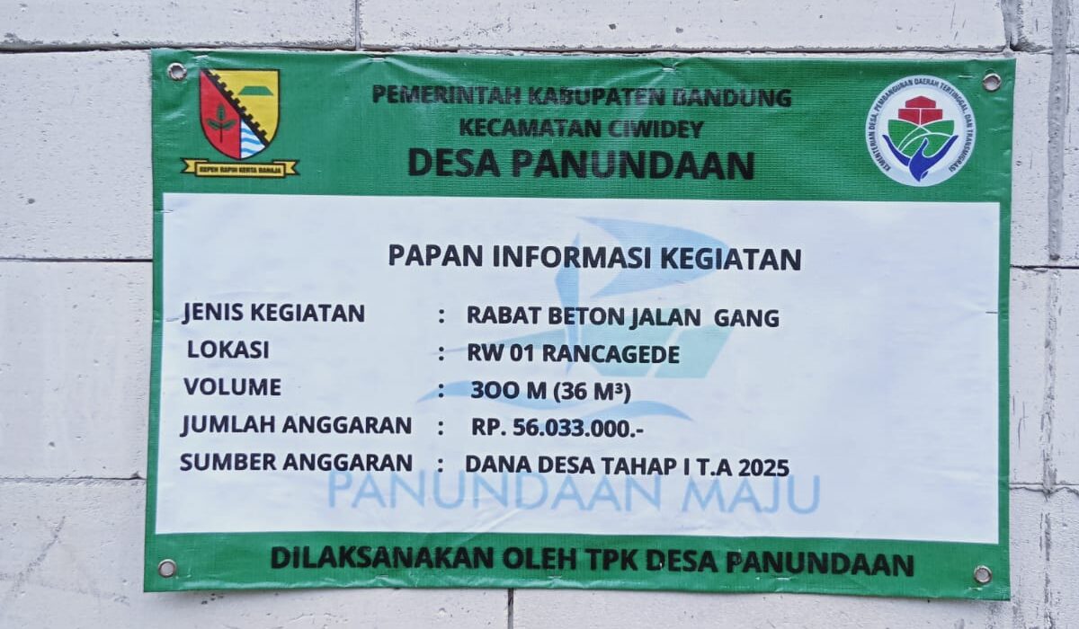 Dana Desa Panundaan TA 2025 Lintas Tahun 2026 Di Informasi Kegiatan