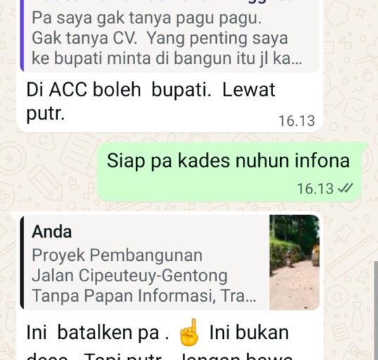 Proyek Jalan Cipeuteuy-Gentong Tanpa Papan Informasi, Transparansi Kades Pinggirsari Dipertanyakan