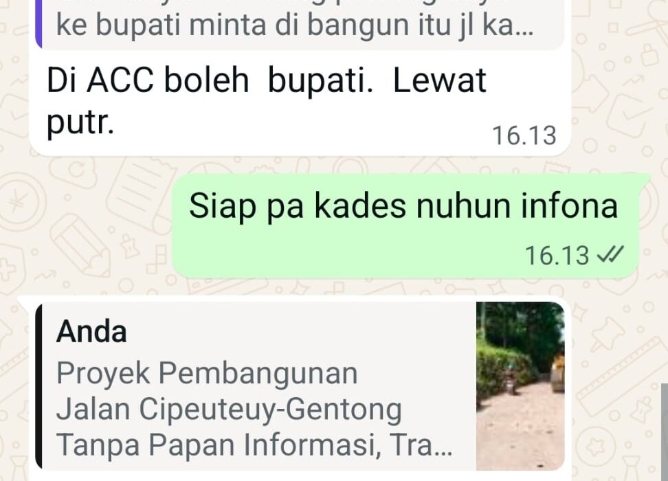 Proyek Jalan Cipeuteuy-Gentong Tanpa Papan Informasi, Transparansi Kades Pinggirsari Dipertanyakan